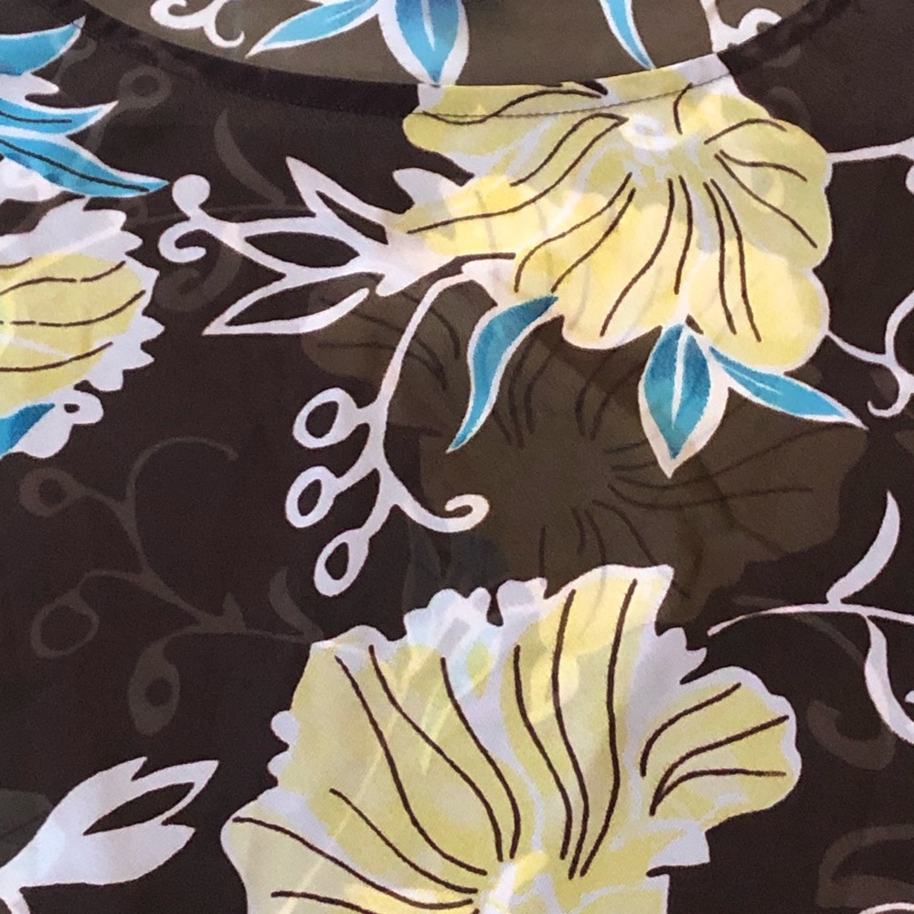 Vintage Newsworthy Flower Print Top w/side tie - Picture 5 of 8